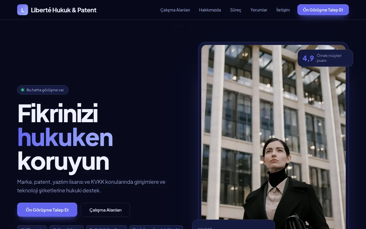 Avukat Web Sitesi — Liberté Hukuk & Patent